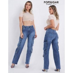 Jeans Pop Sugar Mod. 05149-47905 Straight Cargo de Bolsillos