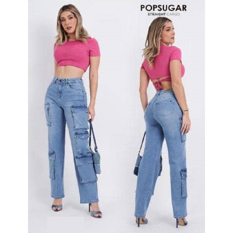Jeans Pop Sugar Mod. 05149-47911 Straight Cargo de Bolsillos